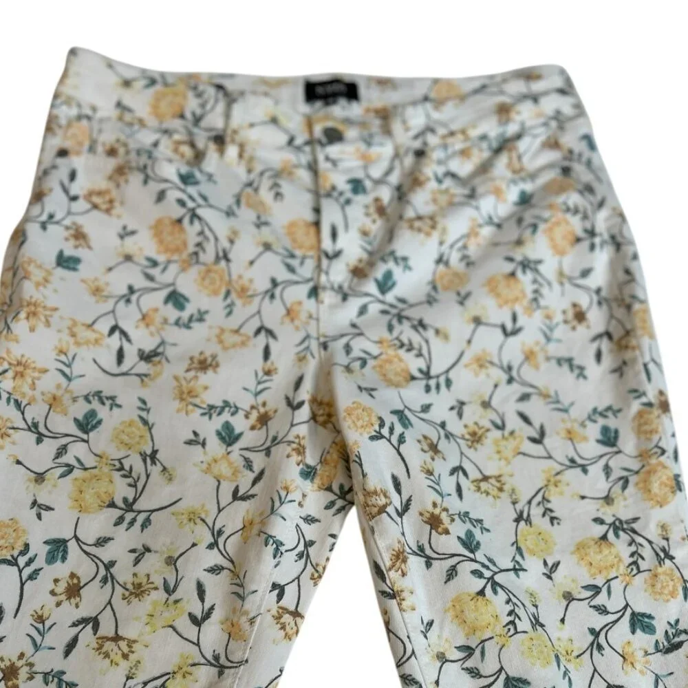 NYDJ Jeans Women's Size 10 Floral Sheri Slim Lift x Tuck Ankle Straight Beach - Picture 2 of 13